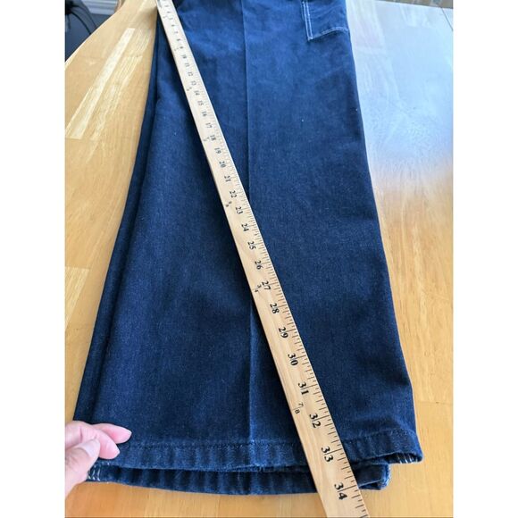 Vintage Roebucks Denim Overalls 38x34 – Classic Dark Wash Workwear Style - Picture 11 of 11